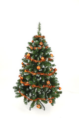 Christmas tree in simply and orange decorations