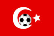 Ball auf Türkeiflagge