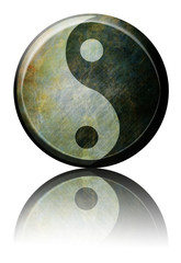 Wall Mural - Yin yang symbol on a white background