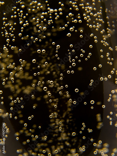 Fotografie, Obraz Macro of sparkling champagne against black background.