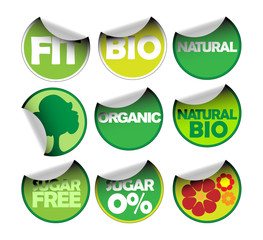 Wall Mural - Set of labels for organic, fresh, healthy, bio food