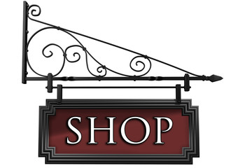 Antique style shop sign