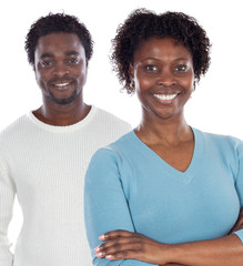 Canvas Print - African american couple  a over white background