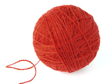 Red Wool Ball For Knitting