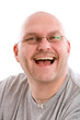 © Simone van den Berg - Mature bald man with a very fake laugh