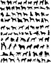 100 Silhouettes Of Dogs