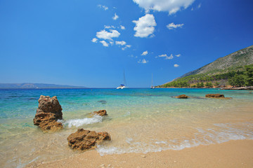 Beautiful beach at island of Brac, Croatia