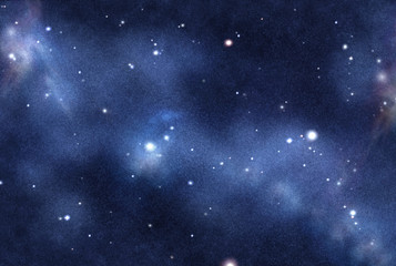 Wall Mural - digital created starfield with cosmic nebula