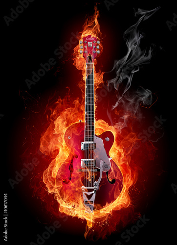 Obraz Dibond Gitara ognia