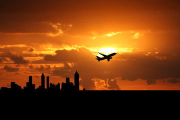 Wall Mural - plane departing Atlanta