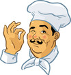 © VectorZilla.com - Winking Pizza Chef giving the 'okay' sign - vector illustration