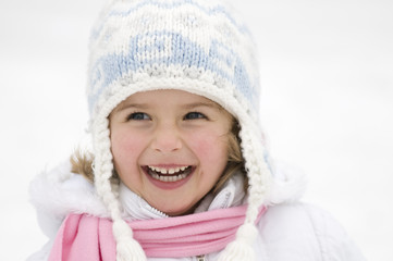 Wall Mural - Cute girl winter portrait