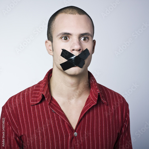muzzle young man - Buy this stock photo and explore similar images at Adobe Stock | Adobe Stock