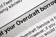 Overdraft Letter close-up. Concept for cost of living.