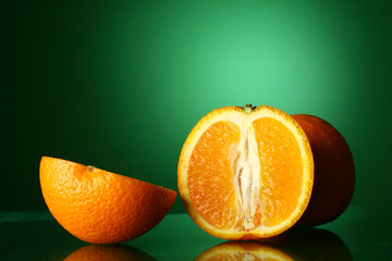 Poster - oranges on green