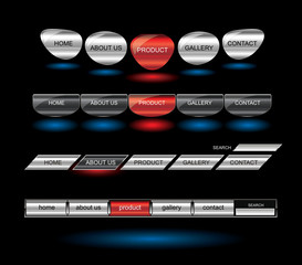 metallic editable website buttons