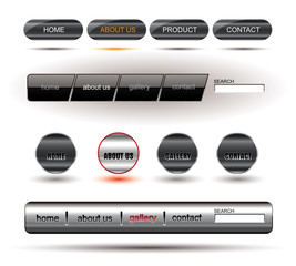 Wall Mural - Metallic editable website buttons