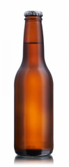 Non-glossy brown beer bottle