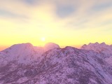 Fototapeta Perspektywa 3d - Sonnenaufgang im Gebirge