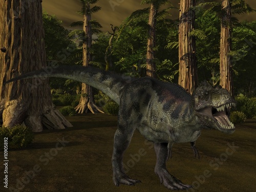 Board z aluminiowym obramowaniem Tyrannosaurus rex - 3d dinozaur