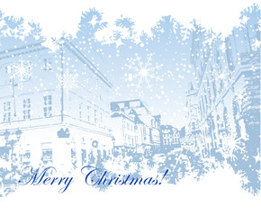 Wall Mural - Cityscape background christmas for your design