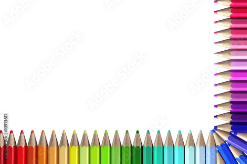 Bordure De Crayons De Couleurs Stock Illustration Adobe Stock