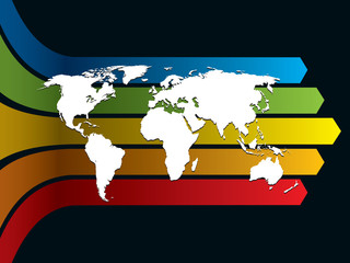 Poster - World and rainbow