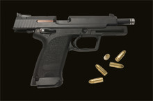 Large 9 Mm Pistol With Breach Open