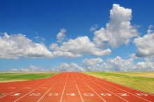 Running Track With Clouds