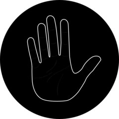 Canvas Print - Vector hand icon. Black and white. Simply change.