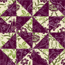 Green And Purple Flower Patchwork