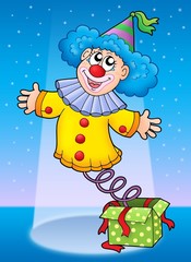 Poster - Smiling clown from box