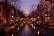 Zuiderkerk in Amsterdam Netherlands at twilight