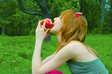 Girl Nibble Apple