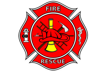 a firefighter patch with symbols