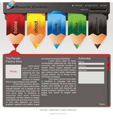 Wall Mural - Colored Pencils website template