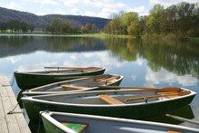 Pleasure Boats In Front Of Scenic Landscape