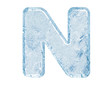 canvas print picture - Ice font. Letter N.Upper case