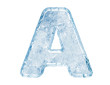 canvas print picture - Ice font. Letter A.