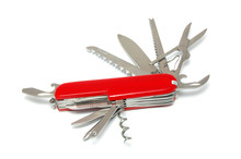 Swiss Army Style Knife Isolated On White Background