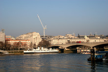 River Thames And Waterloo Bridge