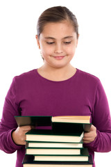 Sticker - Adorable girl with reading a book