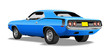 Blue 1970's Muscle Car