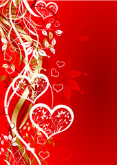 Canvas Print - Valentines floral background, vector illustration