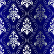 Silver-on-Blue seamless Indian pattern with dots