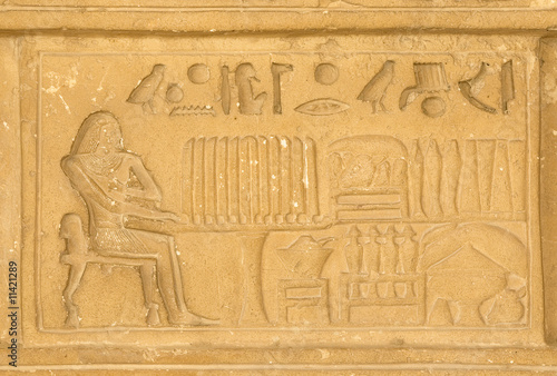 Nowoczesny obraz na płótnie egyptian hieroglyphics from saqqarah, cairo