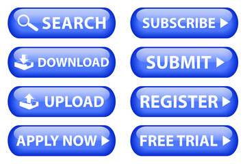 Wall Mural - Web buttons (blue)