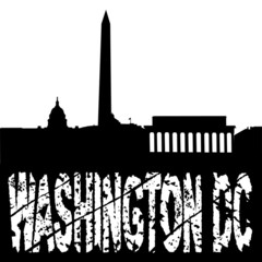 Wall Mural - grunge washington DC with skyline