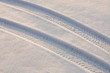 canvas print picture - Spuren im Schnee