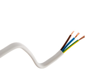 Electrical cable on White background